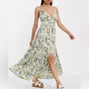 Abercrombie & Fitch Floral Maxi Dress - Green and Blue